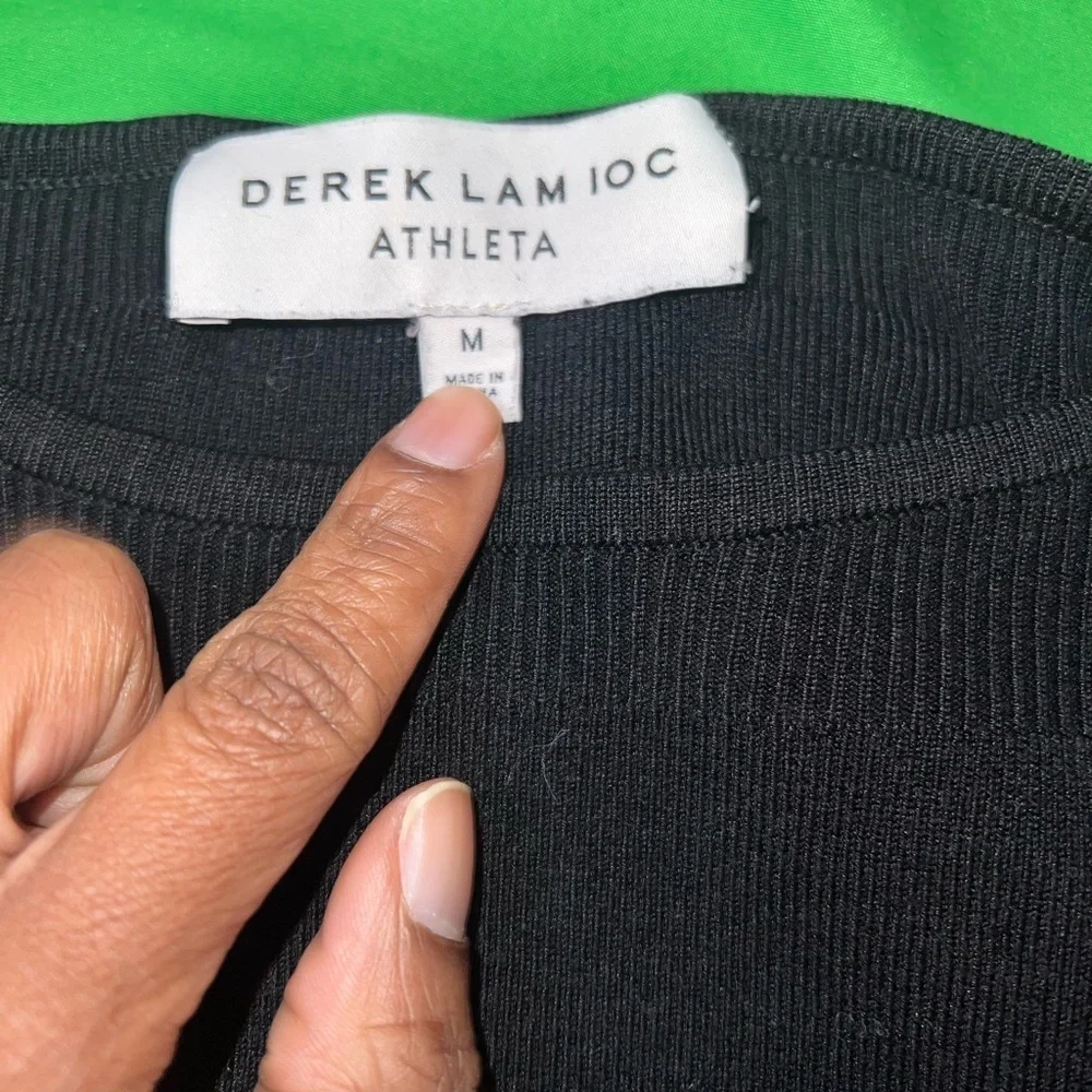 Derek Lam 10C x Athleta Black Ribbed Knit Sweater size M